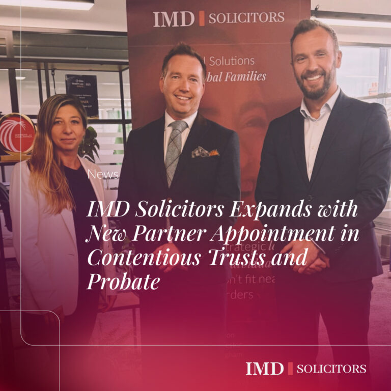 IMD Solicitors Expands with New Partner Appointment in Contentious Trusts and Probate
